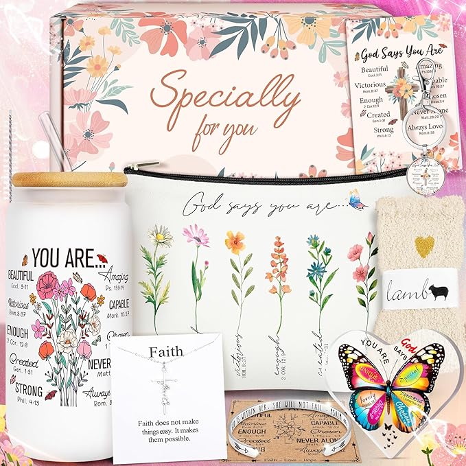 12PCS Christian Gifts for Women Faith,Inspirational Gifts for Women,Christian Birthday Gifts,Spiritual Religious Gifts, Get Well Soon Gifts for Mom,Friends,Sister,Wife,Girlfriends - Bloomnest