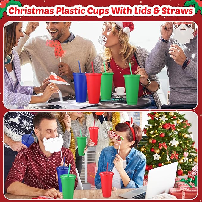 Honeydak 30 Pack Tumbler with Straw and Lid Bulk Water Bottle Iced Coffee Travel Mug Cup Reusable Plastic Cups for Party Birthdays 24-27 oz (Mixed Color) - Bloomnest