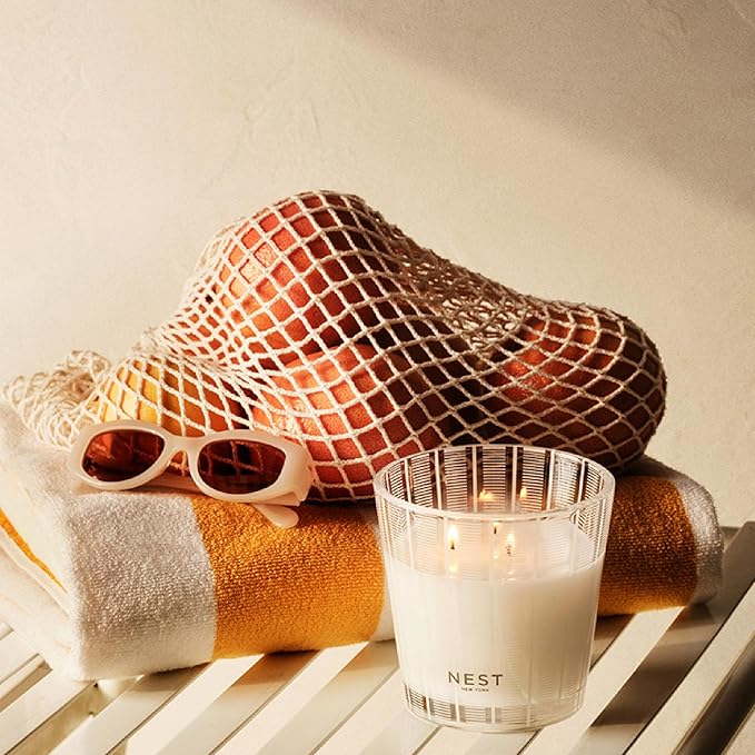 NEST New York Scented 3-Wick Candle, Grapefruit - 21.2 oz - Up to 100-Hour Burn Time - Reusable Glass Vessel - Bloomnest