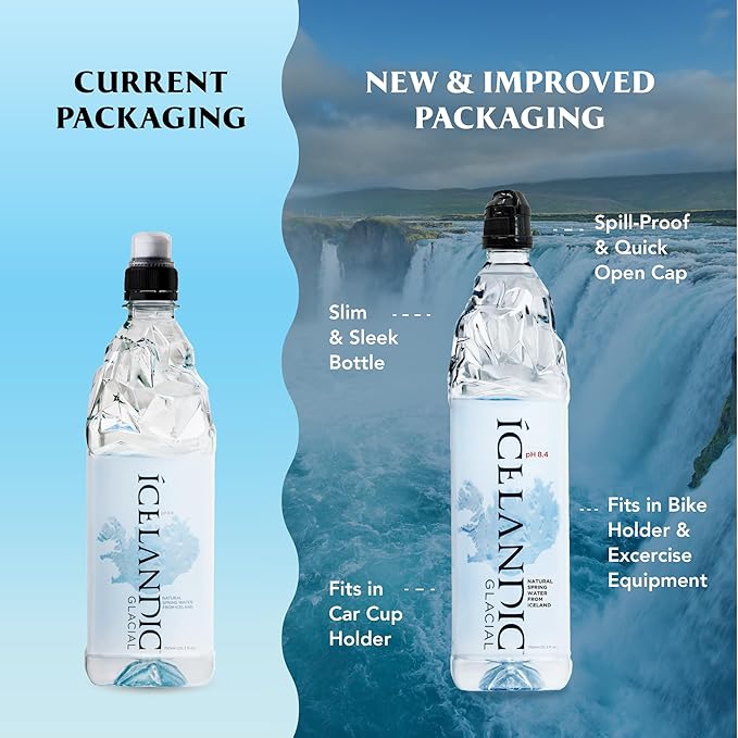 Icelandic Glacial Natural Spring Alkaline Water, 750 ml / 25.3 Fl Oz (Pack of 12) - Bloomnest