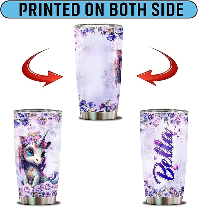 Personalized Unicorn Gifts Unicorns Gift For Women, Girls Lover Coffee Cup Mug Travel Mugs 20oz Stainless Steel Thermos Tumbler With Lids (UNICORN) - Bloomnest