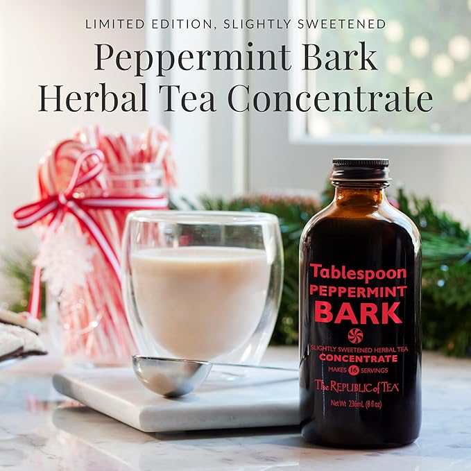 The Republic of Tea – Tablespoon Peppermint Bark, Herbal Tea Concentrate, 8 fl oz -16 Servings - Bloomnest