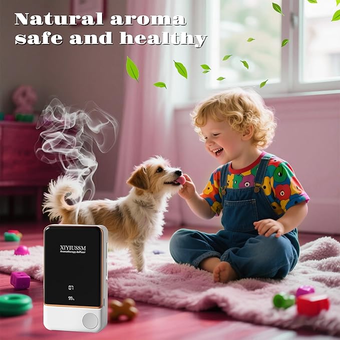 Waterless Essential Oil Diffuser for Home & Office Cordless Battery Operated Aroma Diffuser with 7 Mist Levels, Ultrasonic Air Freshener for Large Rooms Bedroom Bathroom Car Small & Portable - Bloomnest