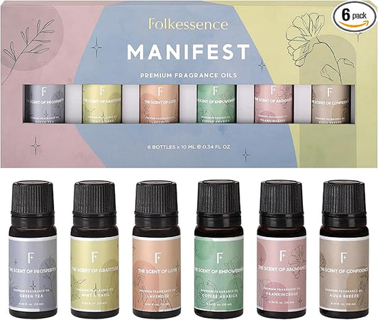 Folkulture Essential Oils for Diffuser for Home | Set of 6 Essential Oil Set | Essential Oil for Candle Making | Essential Oils for Soap Making - Frankincense, Lavender Oils for Relaxation - Bloomnest