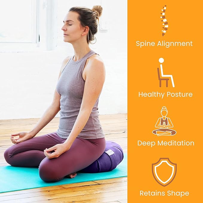 Meditation Cushion Sol Living Yoga Floor Pillow 100% Cotton Floor Cushion Removable Cover Firm Comfort Yoga Floor Cushion Seating for Adults Machine Washable Zafu Meditation Pillow Pouf Bolster Pillow