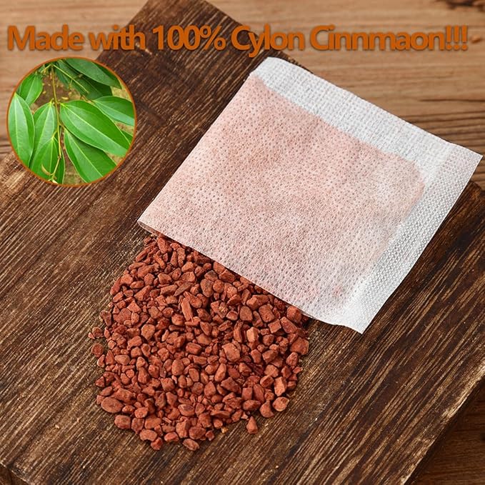 Premium 50 Pure Ceylon Cinnamon Tea Bags, Made with 100% Ceylon Cinnamon Sticks, No Additives & Caffeine Free. - Bloomnest