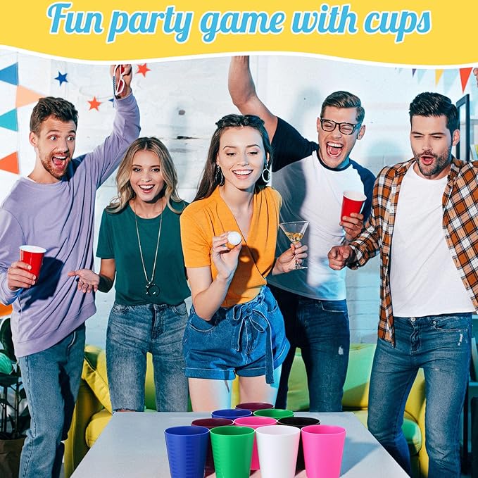 Eccliy 36pcs Kids Cups 8 oz Unbreakable Plastic Stackable Juice Reusable Tumblers Bulk Plastic Drinking Cups for Toddlers Baby Kids, Dishwasher Safe, 6 Colors(Classic color) - Bloomnest