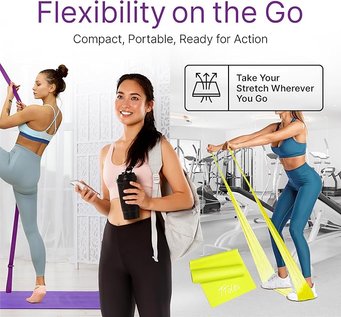 Stretching Strap with Door Anchor & Resistance Band – Improve Leg Stretch Flexibility for Splits, Ballet, Dance, Cheer, Yoga & Gymnastics - Home Leg Stretcher Trainer Equipment Stuff for All Levels - Bloomnest
