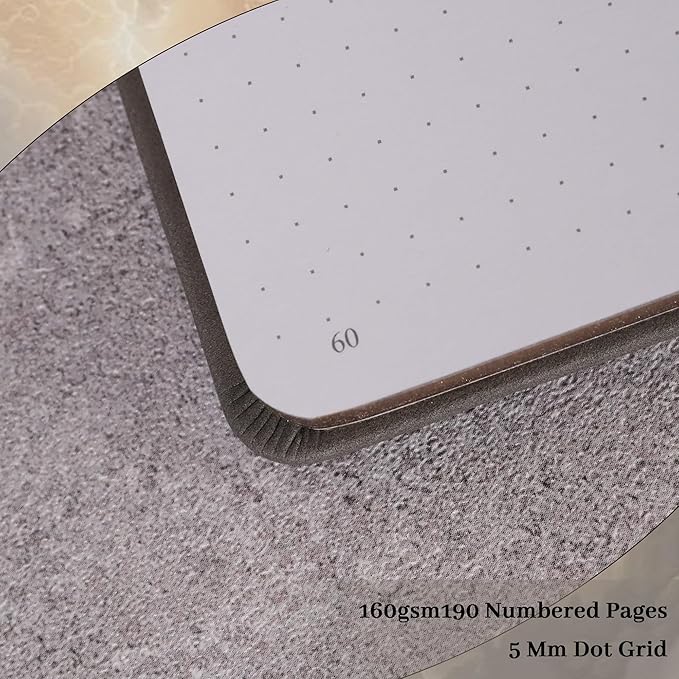TIEFOSSI Dot Journals for Women Men, Dot Journals for Writing Women, 160gsm Thick Paper, 190 Numbered Pages, for Planner Organization - Bloomnest