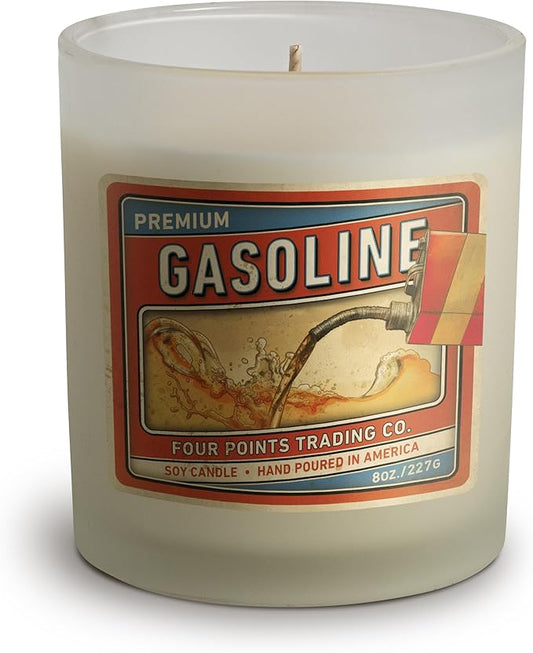 Gasoline Scented Candle 8 oz - Soy Aromatherapy Candle with Jar - Great Gift for Birthday, Anniversary, Christmas, New Year, House Warming and More - Four Points Trading Co. - Bloomnest