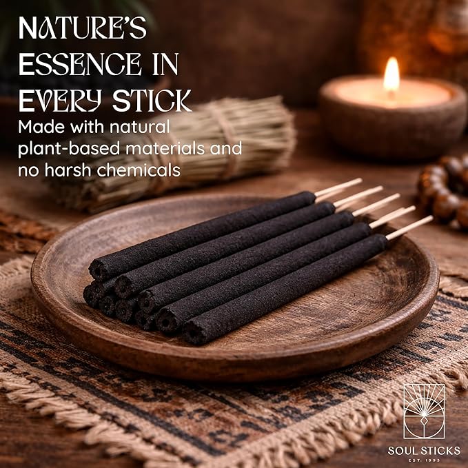 Soul Sticks Aztec Cinnamon Resin Incense Sticks, 90 Hrs Burn Time – 100% Natural, Hand-Rolled & Slow-Burning 6 Pcs| Artisan Blend for Yoga, Meditation, Relaxation, Aromatherapy (Copal)