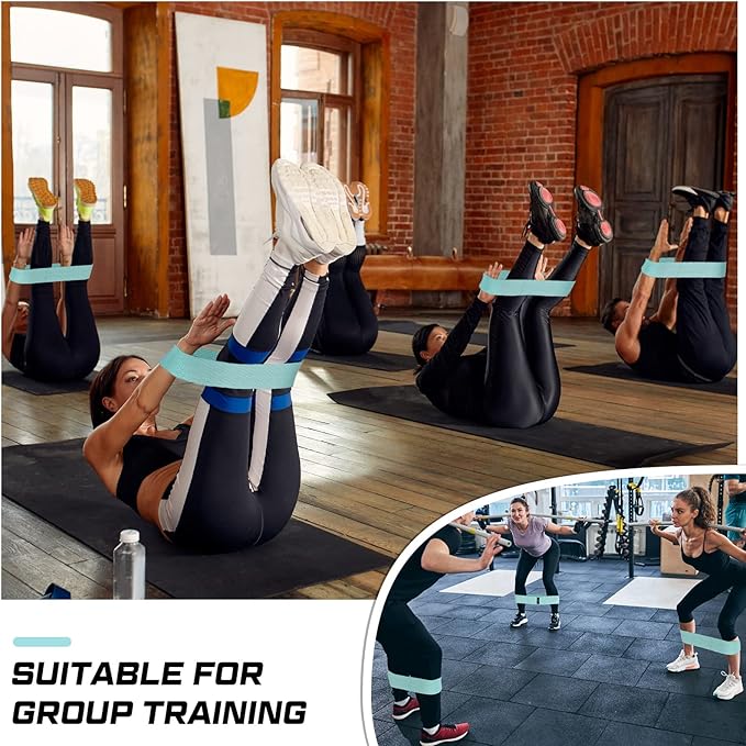 12 Pcs Fabric Resistance Bands for Working Out Booty Workout Stretch Exercise Bands Non Slip for Legs Squat Resistance Loop for Women Men Starter Butt Hip Thigh Fitness - Bloomnest