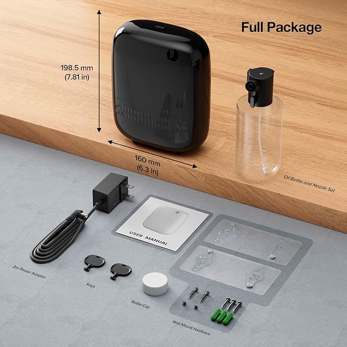 Airversa Smart Scent Air Machine with 400mL Capacity Up to 2000 sq.ft. Waterless Essential Oil Diffuser for Home and Commercial Use, Aromatherapy Scent Diffuser for Large Rooms, ANW-Black - Bloomnest