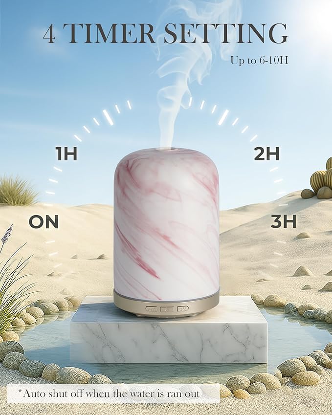 Essential Oil Diffuser – 2.4MHz Ultrasonic Aromatherapy Diffuser, Health Night Light, Timer & Auto Shut-Off, BPA-Free, 120ml Oil Diffuser for Home, Office, Spa, Yoga, Hotel - Bloomnest