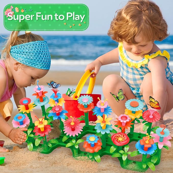 YEEBAY Flower Garden Building Toys for Girls Age 3, 4, 5, 6, 7 Year Old - STEM Gardening Toys for Kids - Stacking Game for Toddlers Play Set - Educational Activity for Preschool (148 PCS) - Bloomnest