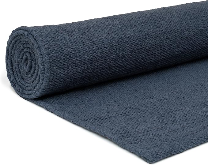 Live Well 360 Handmade Organic Cotton Yoga Mat - Non-Toxic, Chemical-free and All Natural Cloth Yoga Mat - Exercise, Workout, & Fitness Rug - Woven Material - Absorbent & Washable - 78" x 27" - Bloomnest