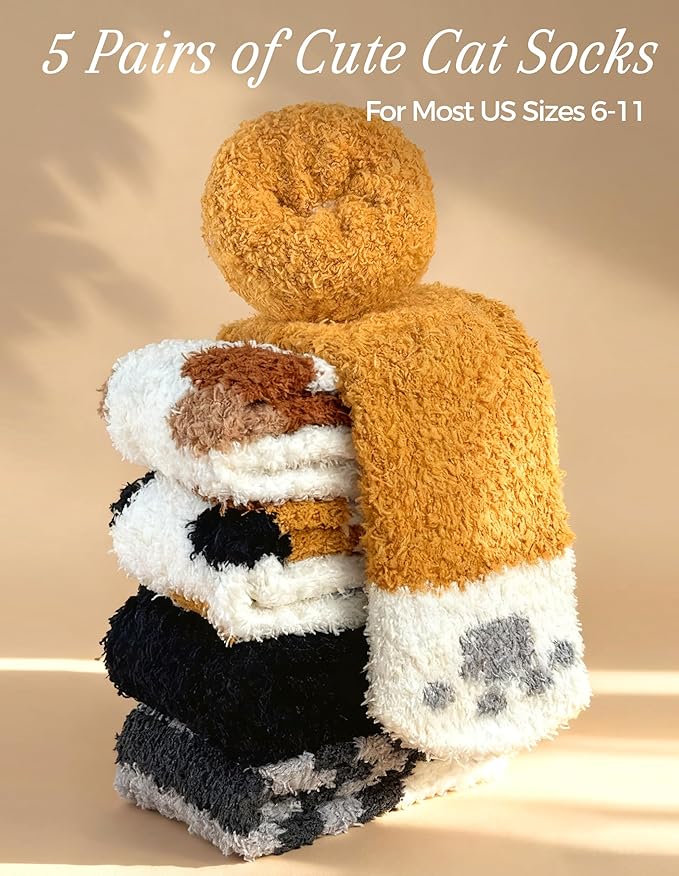 TEHOOK Warm & Cozy Valentines Gifts for Women, Fluffy Fuzzy Plush Sleeping Slipper Socks - Soft Warm Fabric - Bloomnest