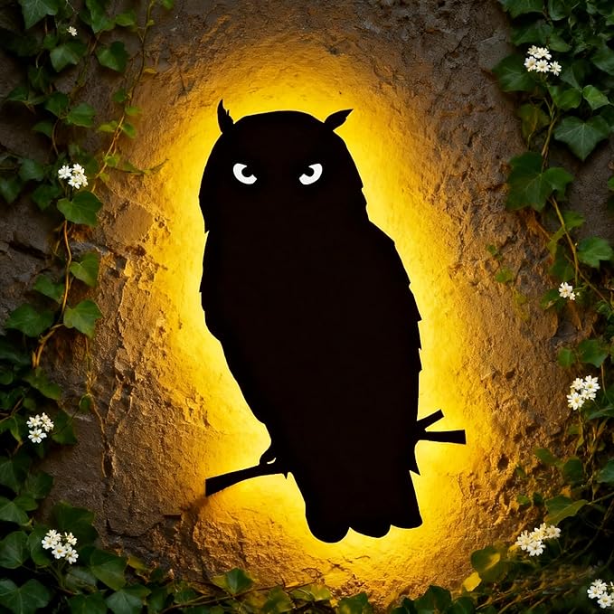 Owl Lamp Night Light Owl Decor Statue for Home Bedroom Gifts 16 Colors Changing Dimmable Indoor Outdoor Yard Wall Light - Bloomnest