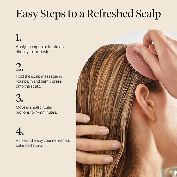 Kitsch Scalp Massager for Hair Care - Scalp Scrubber, Shampoo Brush & Exfoliator for Scalps- Hair Scrubber for Relaxing Bath - Terracotta Kitsch