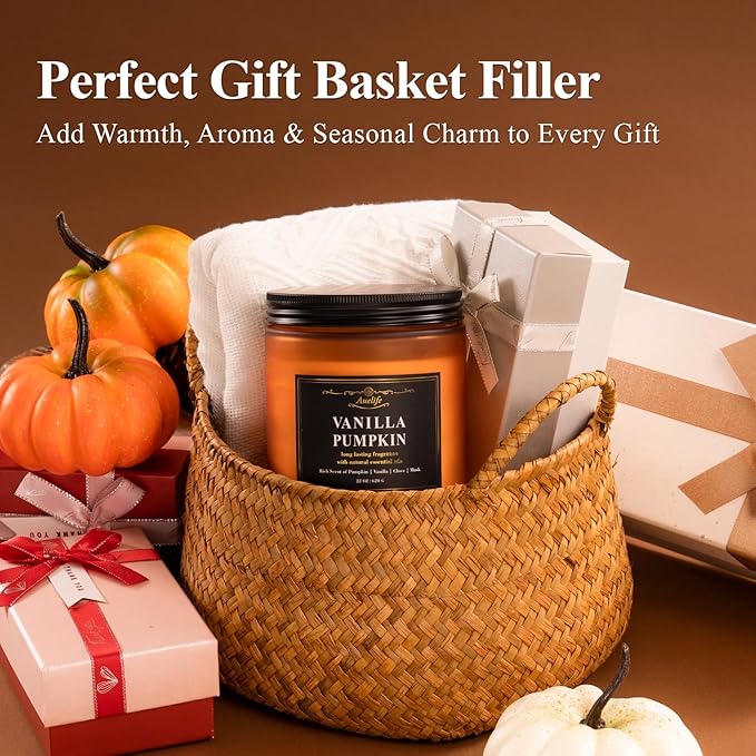 Auelife Winter Candles, Fir & Cedarwood Scented Candle – 22oz Large 3-Wick Soy Candles, Long Lasting Aromatherapy, Woodsy Christmas Candle, Holiday Gift for Women & Men - Bloomnest