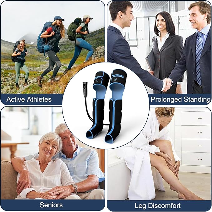 Leg Massager for Circulation and Pain Relief, Leg Massager with Heat and Compression, Leg Air Compression Massager, Gift for Women Men Mom Dad - Bloomnest