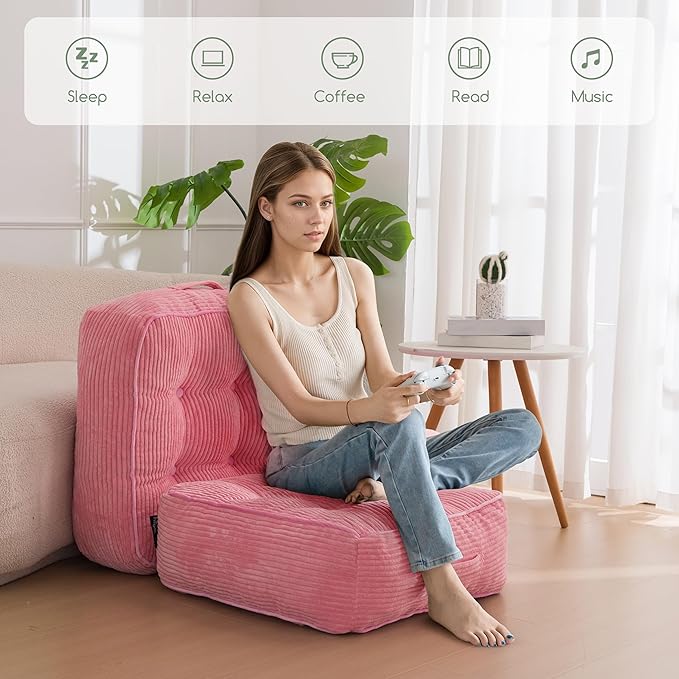 8" Washable Floor Pillow Cushion for Adults, Meditation Cushion Pillow, Large Square Floor Sitting, Removable Tufted Corduroy Cover, for Tatami Living Room or Yoga, 22x22 Inch, Machine Washable - Bloomnest