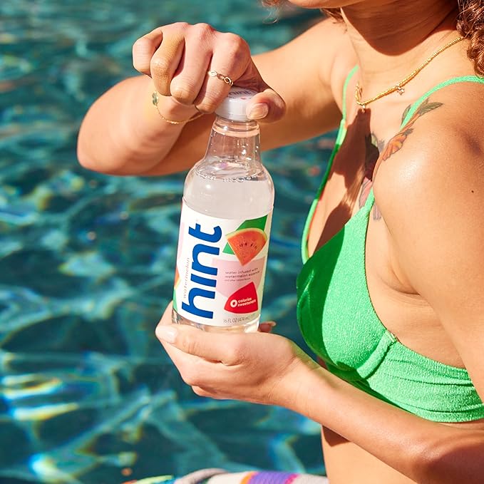 Hint Fruit-Infused Bottled Water, Watermelon - Sugar Free Flavored Water with Zero Calories, Naturally Flavored, and No Artificial Sweeteners - 16 Fl Oz (Pack of 12) - Bloomnest