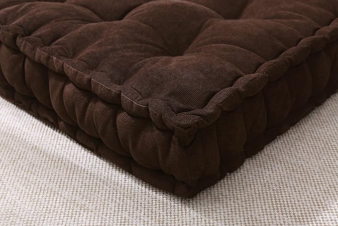 Verpert Floor pillow25x25Inch Square Meditation Cushion Floor Seating for Adults,Oversized Tufted seat Cushion Reading Nook for Kids,Yoga Meditation Pillow Sitting on Floor,Living Room Couch Outdoor