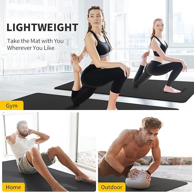 CAMBIVO Extra Wide Yoga Mat for Women and Men (72"/84"x 32"x 1/4") TPE Workout Mat, Non-slip Large Exercise Fitness Mat for Yoga, Pilates, Workout - Bloomnest