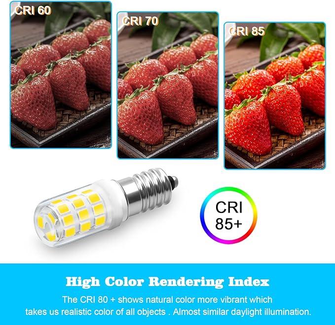 E12 Dryer LED Light Bulb for Dryer Drum and Specific 120V S6 Water Dispenser Light Bulb WE05X20431 WP22002263 Candelabra Screw Base Night Light 3W Cool White 6000K 2-Pack - Bloomnest