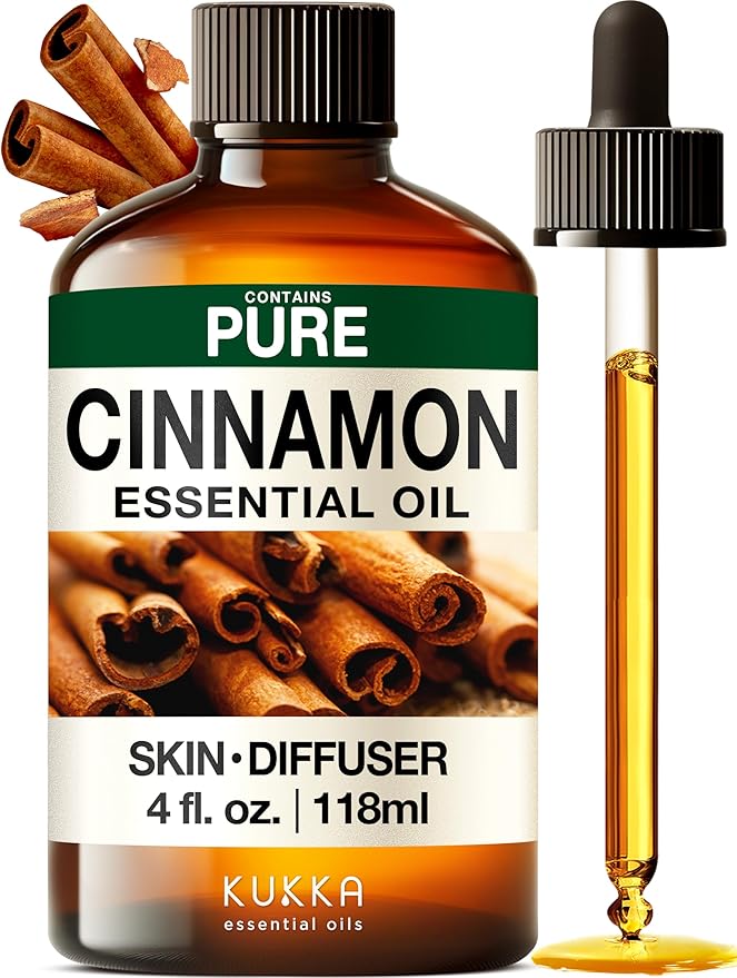 KUKKA Cinnamon Essential Oils - 4 Fl Oz - for Hair, Skin, Diffuser, Aromatherapy & DIY Soap Making Scent - Bloomnest