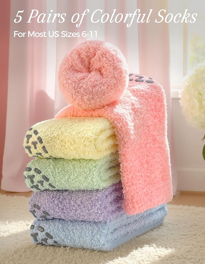 TEHOOK Warm & Cozy Valentines Gifts for Women, Fluffy Fuzzy Plush Sleeping Slipper Socks - Soft Warm Fabric - Bloomnest