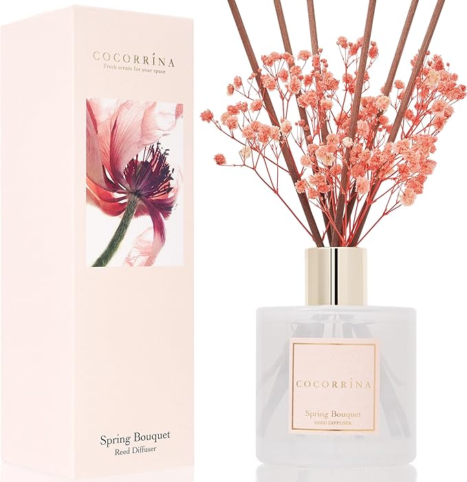 Cocorrína Reed Diffuser Sets- Spring Bouquet Scented Diffuser with Sticks Home Fragrance Reed Diffuser for Bathroom Shelf Decor - Bloomnest