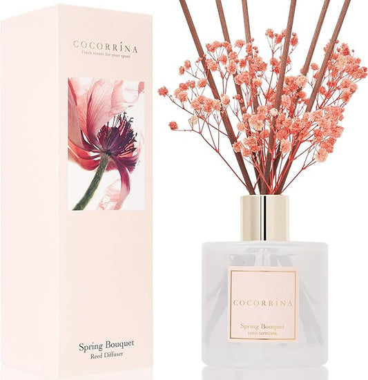 Cocorrína Reed Diffuser Sets- Spring Bouquet Scented Diffuser with Sticks Home Fragrance Reed Diffuser for Bathroom Shelf Decor - Bloomnest