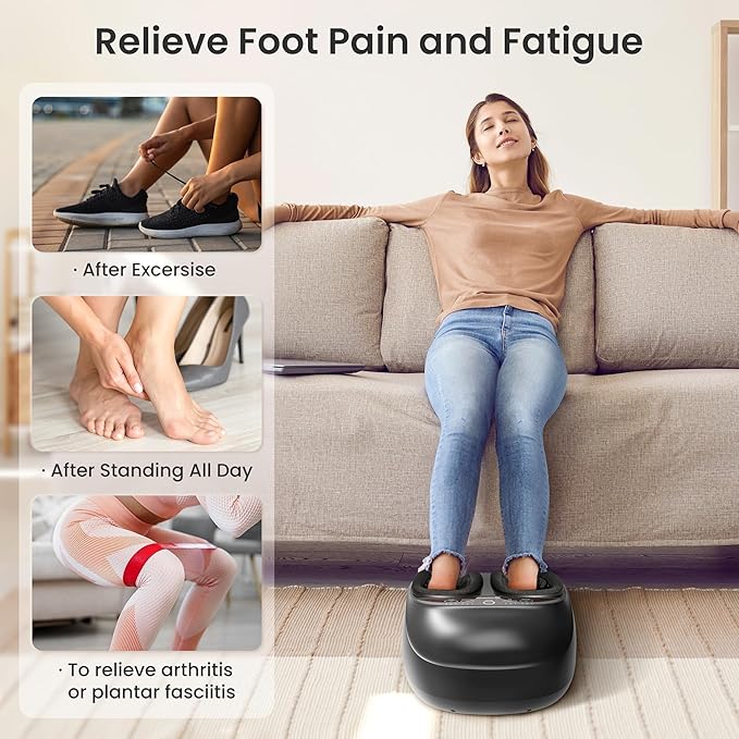 COMFIER Foot Massager with Heat,Kneading,Vibration,Compression,Pause Function,Shiatsu feet Massager for Plantar Fasciitis Neuropathy, Christmas Gifts for Women,Men,FSA Eligible HSA，Size 13 - Bloomnest