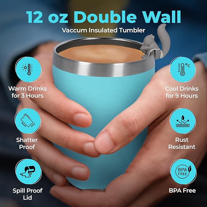 Modern Elegance Tea Tumbler Gift Set – Includes Tea Bag Holder, Spoon, Honey Straw, 15 Assorted Flavor Blends & Hot & Cold 12oz Insulated Tumbler – Ideal for Holiday Gift for Tea Lovers – Teal - Bloomnest