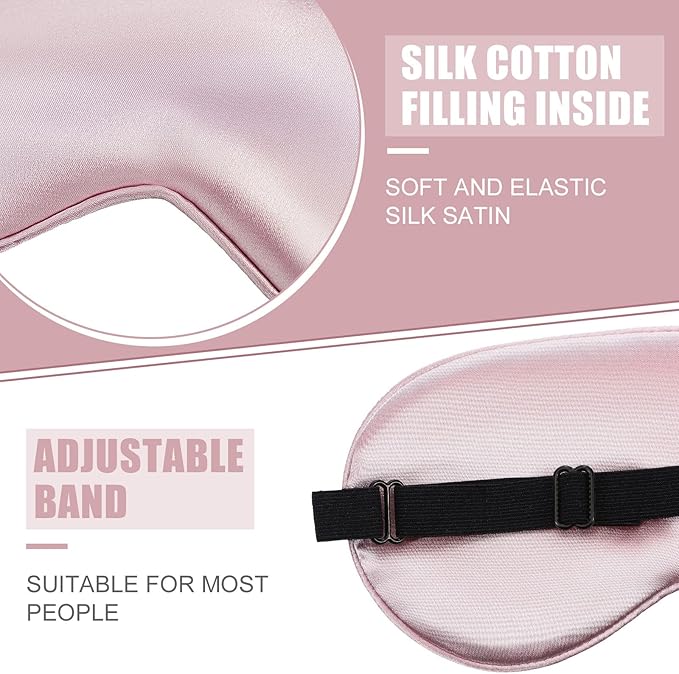 20 Pieces Silk Sleep Mask Eye Mask with Adjustable Strap Sleeping Cover Eye Cover Blindfold for Women Men Sleeping Travel(Multicolored) - Bloomnest