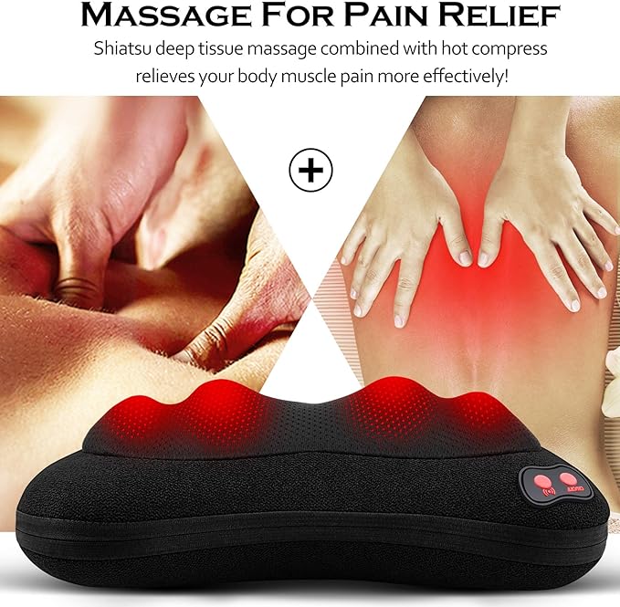 Papillon Back Massager,Shiatsu Neck Massager for Pain Relief,Electric Shoulder Foot Massage Pillow with Heat,Gifts for Mothers Day,Christmas Gifts for Women/Men,Deep Tissue Kneading for Waist,Legs - Bloomnest