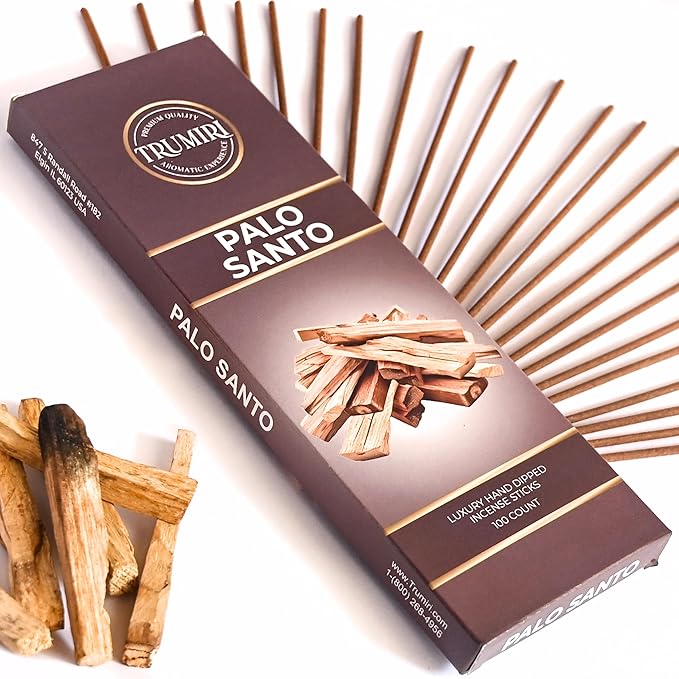 Palo Santo Incense Sticks - Pack of 100 Insence-Sticks for Removing Negative Energy - Made with Natural Incienso De Palo Santo - Scented Insense Spiritual Non Toxic Inscents