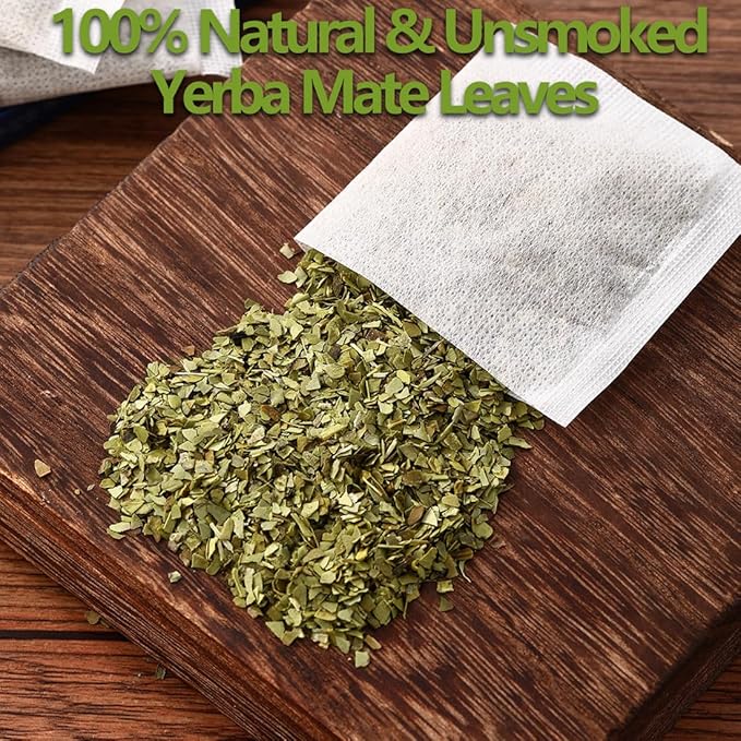 Premium 60 Unsmoked Yerba Mate Tea Bags, Made with 100% Pure Yerba Mate Leaves, No Additives & Caffeine Free. - Bloomnest