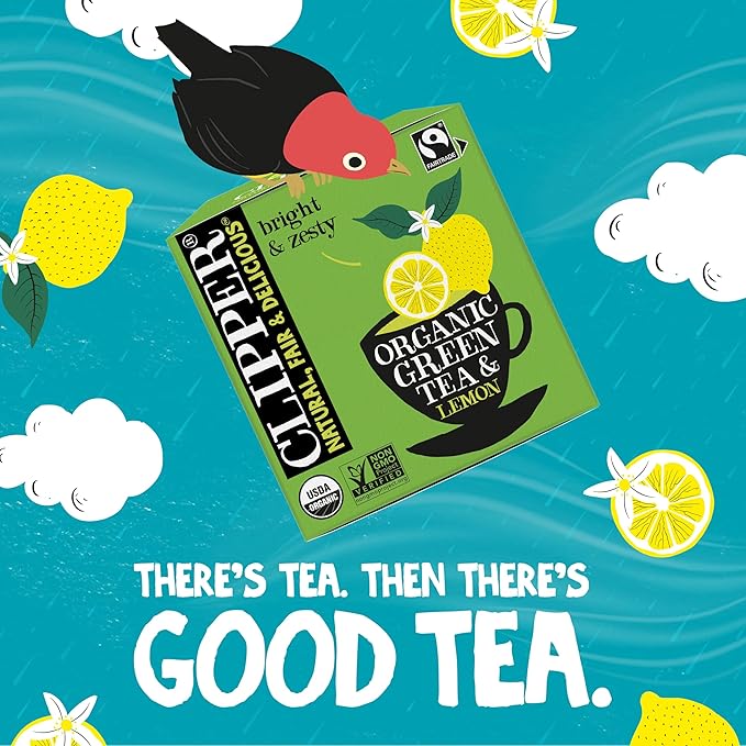 Clipper Tea Green Tea & Lemon Teabags – USDA Organic, Great Hot or Iced – Bright, Zippy, Natural, Fair & Delicious – 200 Tea Bags - Bloomnest