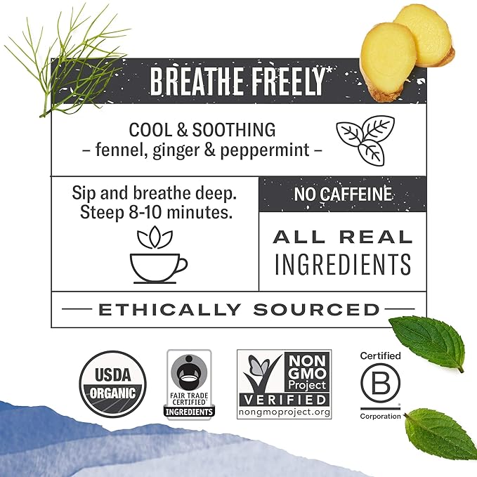 Numi Organic Congest Away Herbal Tea – 48 HerbalTea Bags – Caffeine Free Cooling Blend with Fennel Peppermint Ginger Cinnamon & Licorice for Soothing Respiratory Comfort - Bloomnest