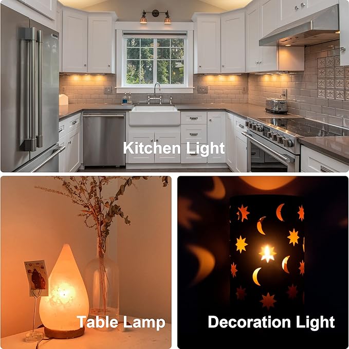 6 pcs T22 Small Filament LED Bulb, Warm Light 1W Equals 5w-7w-10W Edison Light Bulbs, Small E12 Base Amber Glass Bulb for Night Light String Light - Bloomnest