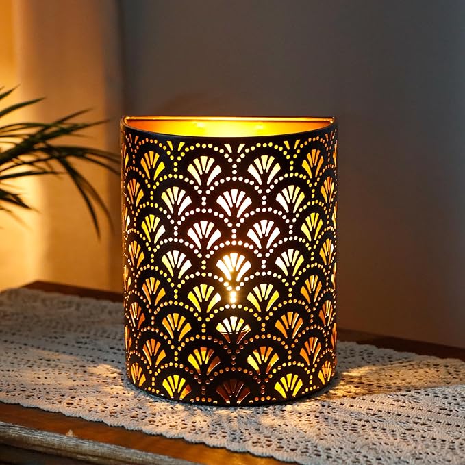 JHY DESIGN 8''H Battery Powered Lamp Vintage Wall Mount Lamp Metal Wall Sconce Lighting with LED Edison Style Bulb and 6-Hours Timer Wall Decor for Bedroom Living Room Hallway - Bloomnest