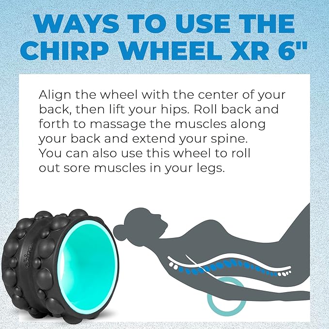 Chirp Wheel XR Knot Kneader - Firm Massage Roller, Shiatsu Thumb Massage, Muscle Release Tool for Knots &Tension Relief | High Density Foam for Physical Therapy & Relaxation, 500lbs Capacity, 6" Mint - Bloomnest