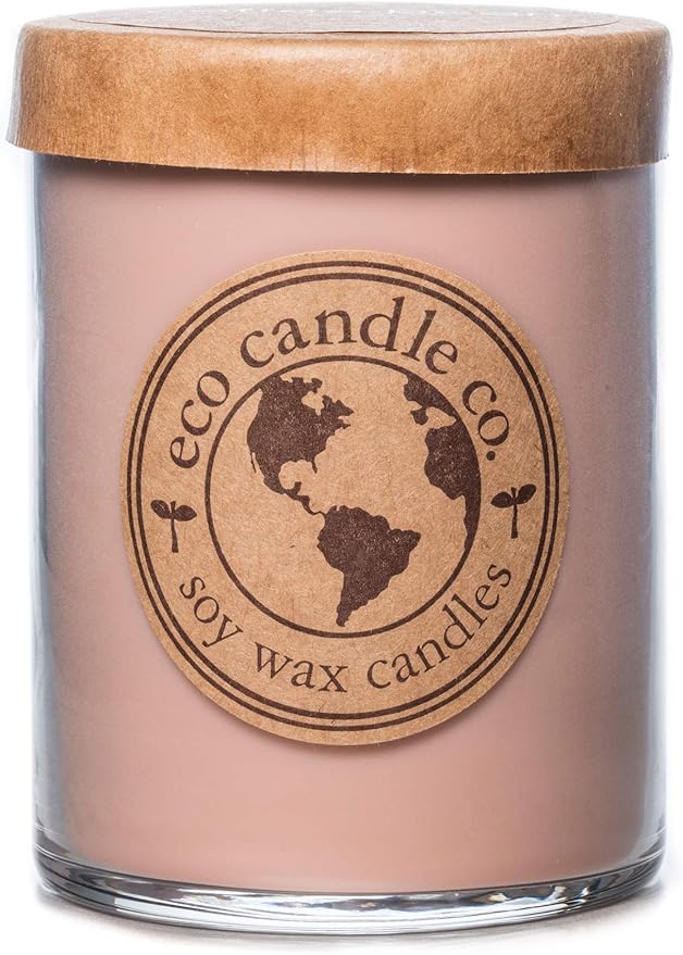 ECO CANDLE CO. Recycled Candle, Coffee Bean, 18 oz. Double Wick - Scents of Coffee Beans & Hazelnut - 100% Soy Wax, No Lead, Kraft Paper Label & Lid, Hand Poured, Phthalate Free, Midwest Soybeans - Bloomnest