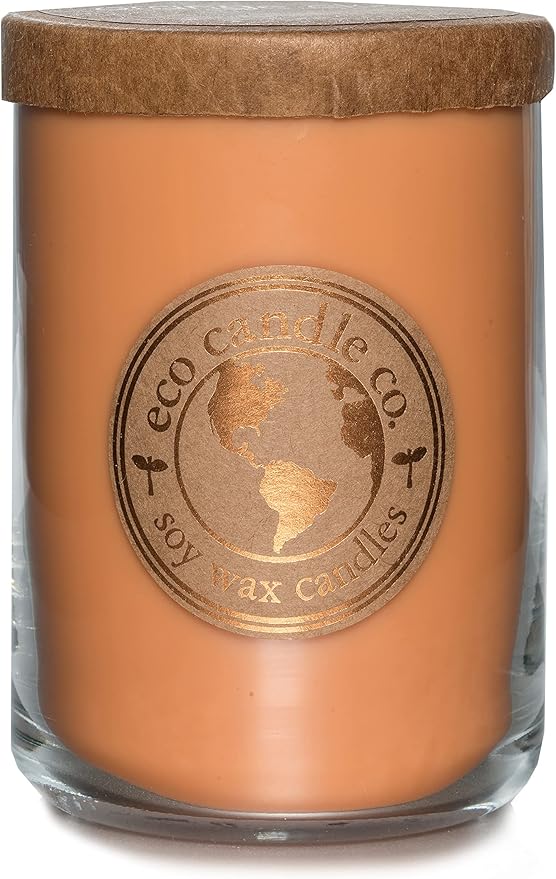 ECO CANDLE CO. Recycled Candle, Orange Clove, 26 oz. Double Wick - Scents of Oranges Pierced with Spicy Cloves - 100% Soy Wax, No Lead, Kraft Paper Label & Lid, Hand Poured - Bloomnest