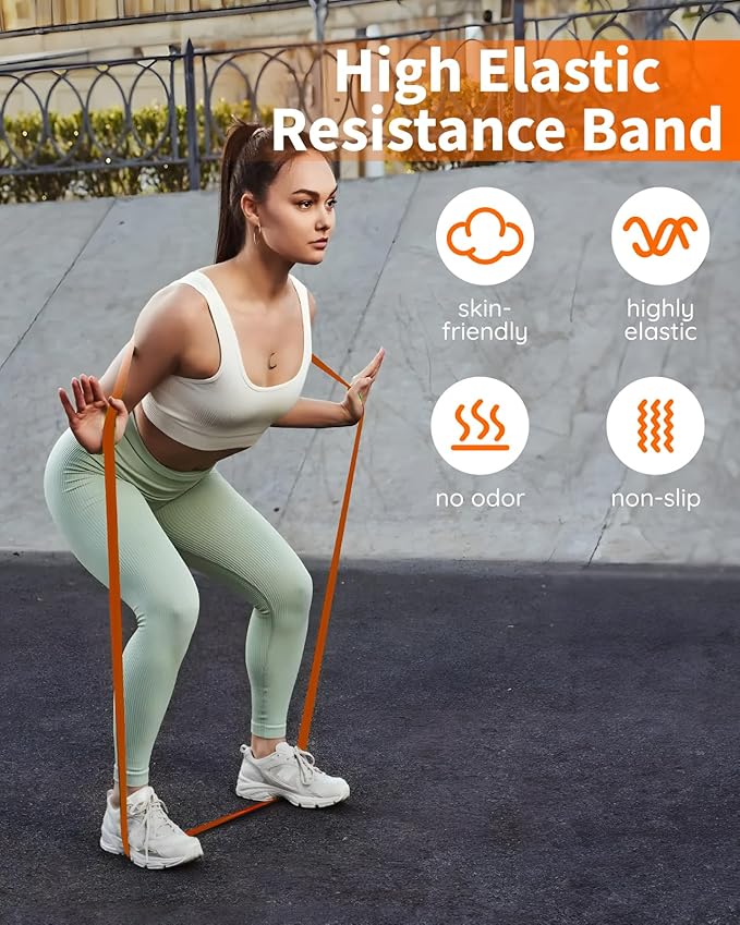 Resistance Bands Set - Pull Up Bands for Men Women, Exercise Bands Resistance with Door Anchor, Training Poster & Pouch for Body Stretching, Pull Up Assist - Bloomnest