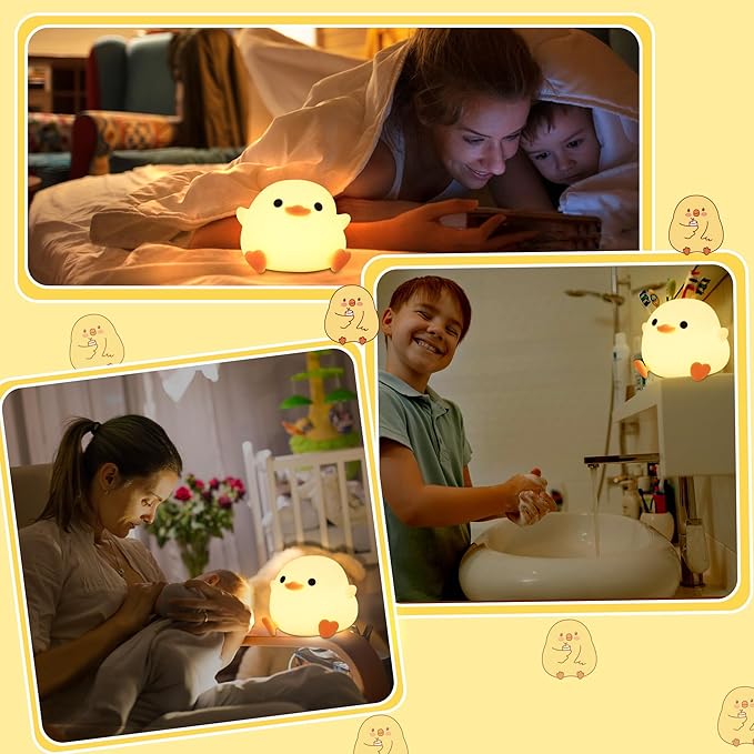 DoDo Duck Night Light, Duck Bean Nursery Silicone Bedside Lamp with Dimmable USB Rechargeable Timer, Perfect Animal Gift to Kids Baby, Birthday Christmas Easter for Home Bedroom Decor - Bloomnest