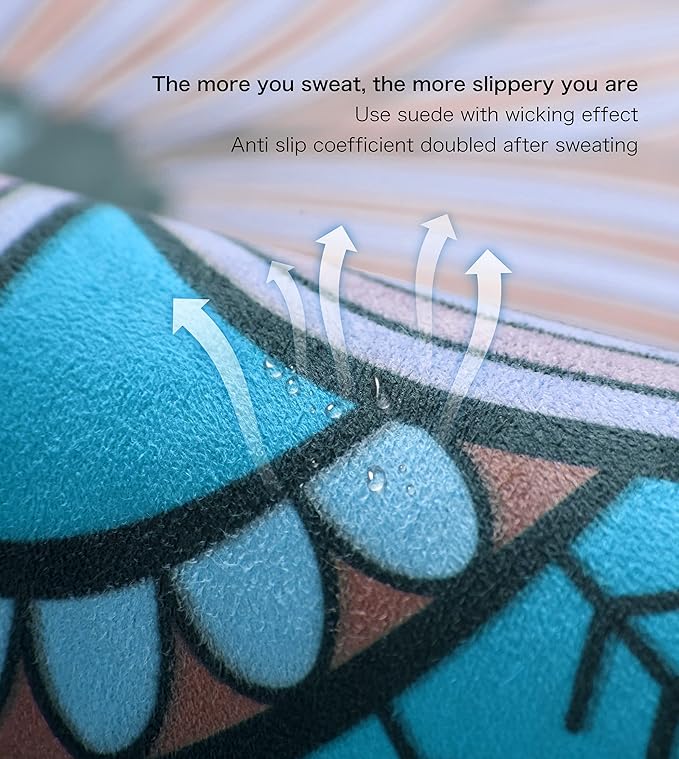 Knsbk Large Round Yoga Mat 4.6'X3.5mm for Exercise Premium Extra Thick, Ultra Comfortable, Non Slip, Meditation Mat - Bloomnest